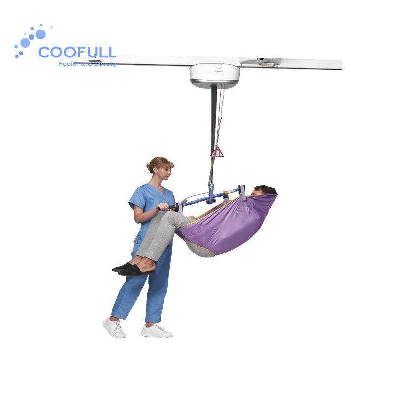 Coolfull Patient Ceiling Hoist Lift Electric Transfer Balance Walking Training Rehabilitation Equipment for Stroke Patient