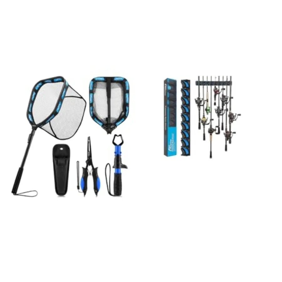 

Floating Fishing Net for Steelhead and Vertical Fishing Rod Holder Wall Mounted Fishing Rod Rack