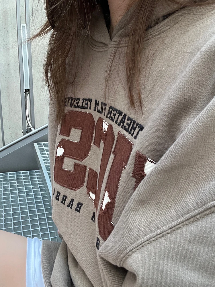 

Худи оверсайз Icyangstore для женщин: комфортный, мягкий, из полиэстера, для осени и зимы, в повседневном уличном стиле