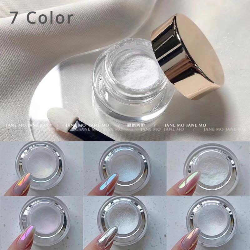 Światło księżyca perła magiczny proszek lustrzany Aurora paznokcie proszek brokatowy pył Chrome DIY Aurora Manicure pył zdobienie paznokci dekoracje