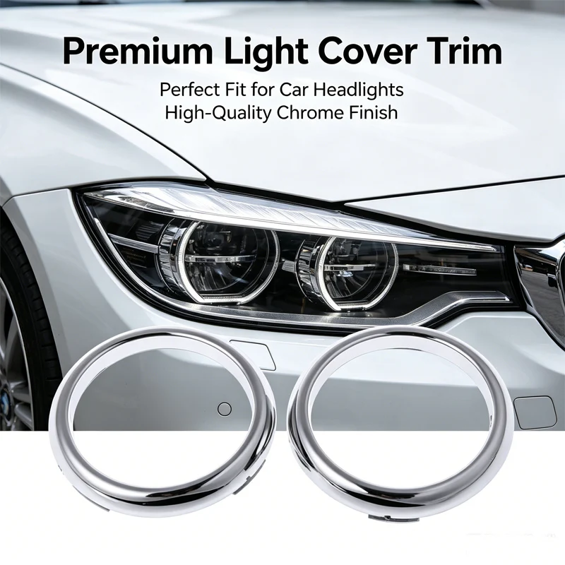 1 Pair ABS Chrome Front Fog Light Lamp Cover Trim