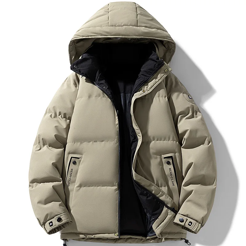 

Мужское зимнее пальто, пуховая хлопковая куртка, новинка 2025 года, утолщенная морозостойкая мужская рабочая одежда с капюшоном, трендовый бренд