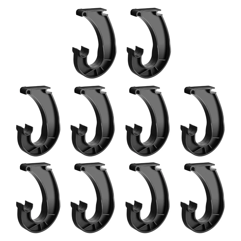 

N84R-10Pcs Hanging Closet Rod Support,Closet Shelf Rod Holder, J-Shaped Closet Brackets For Hanging Clothes Cabinets Storage