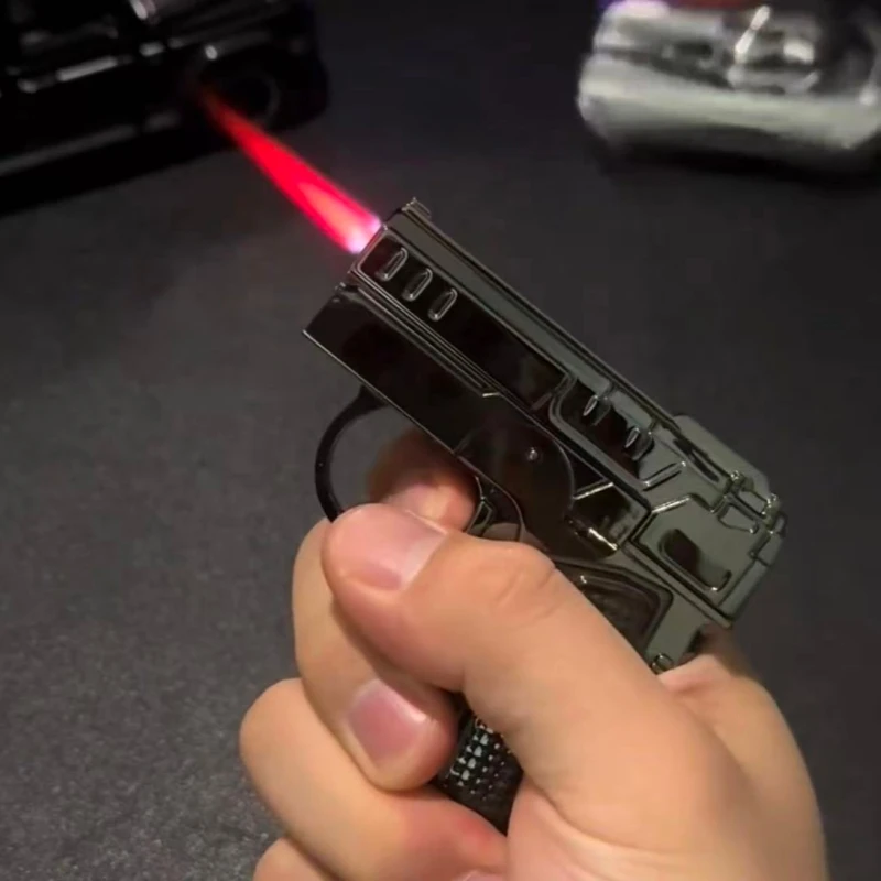 

Innovative Deformation Outdoor Windproof Straight Red Flame Multifunctional Folding Double Shaped Gyro Lighter Men's Gift