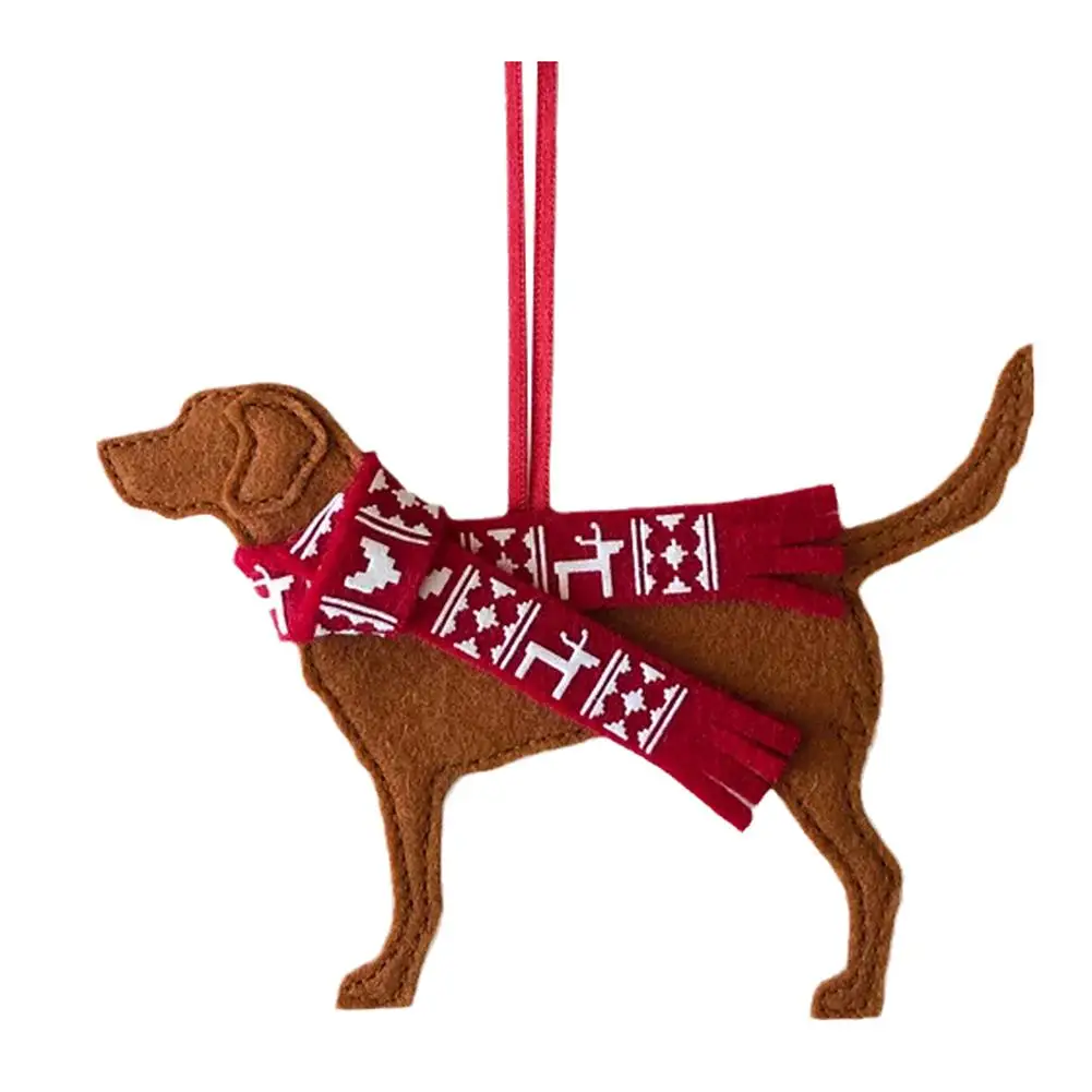 Christmas Tree Dog Ornaments Labrador Dog Pendant Christmas 2D Hanging Felt Tree Car Hanging Pendants Ornaments Accessories Y1G1 - Image 5