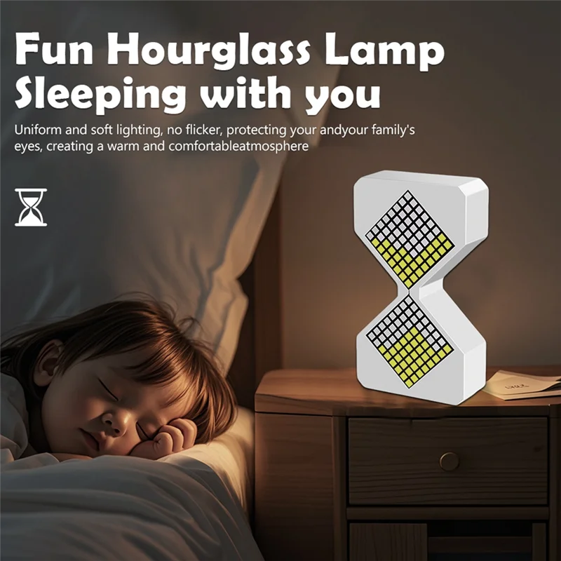 

ABVG-Dynamic Cube LED Digital Hourglass Night Light With Gravity Timer - Perfect For Sleep Enhancement
