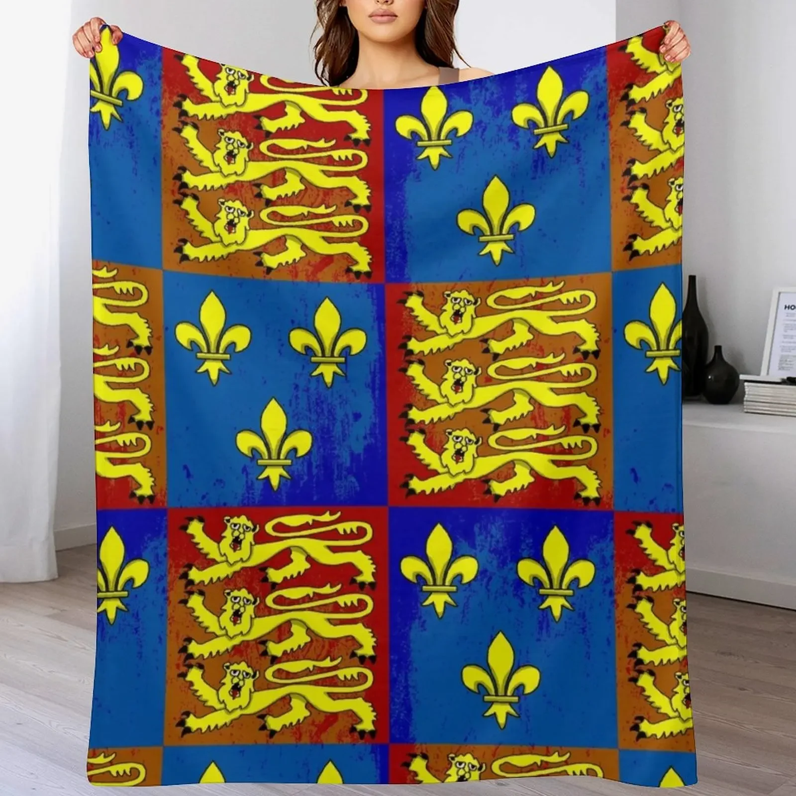

Henry the fifth worn coat of arms Throw Blanket Kid'S blankets and throws Flannel valentine gift ideas Blankets