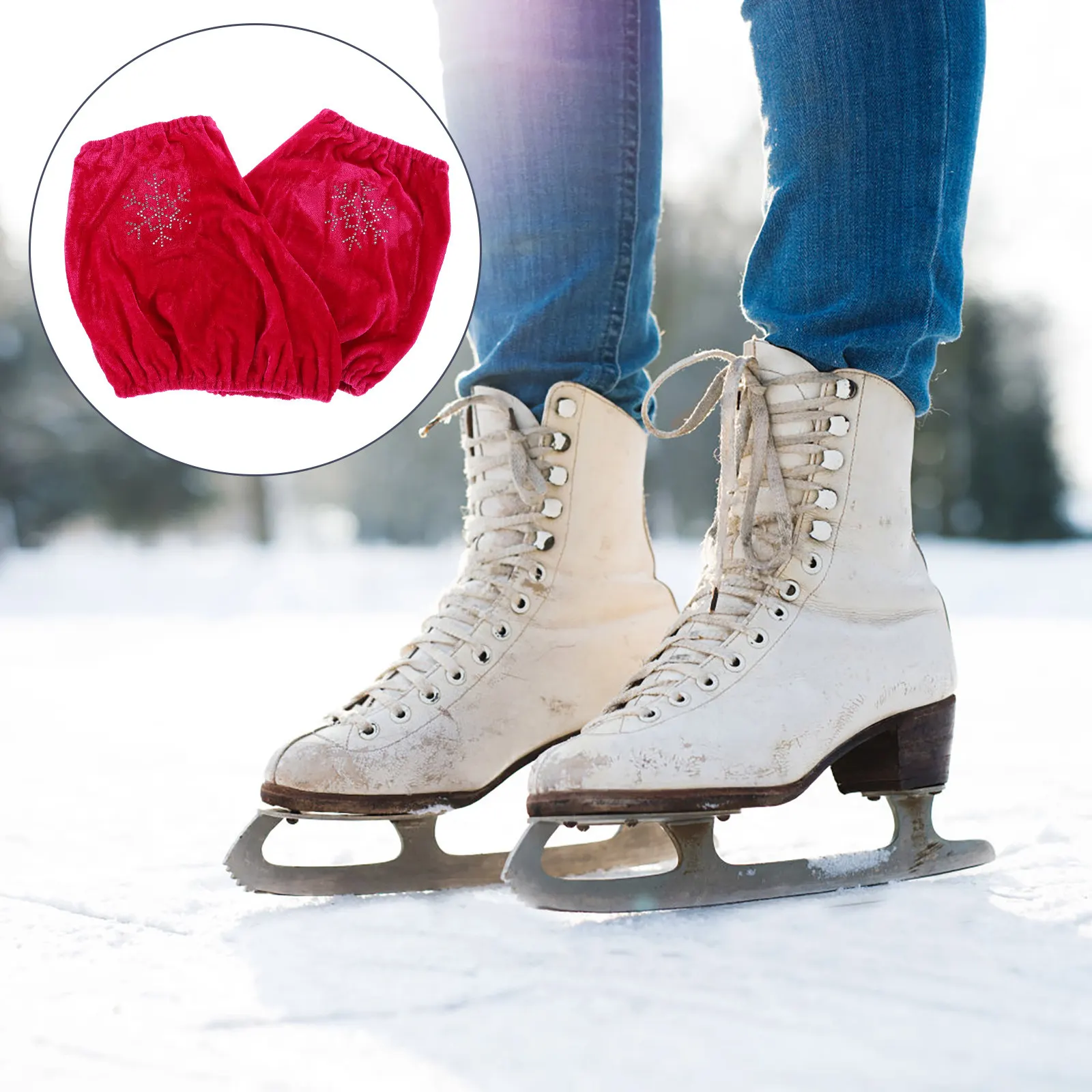

1Pair Ice Skate Covers Skating Boot Covers for Figure Ice Skates Roller Hockey Skates Wear Resistant Fabric Boot Protectors