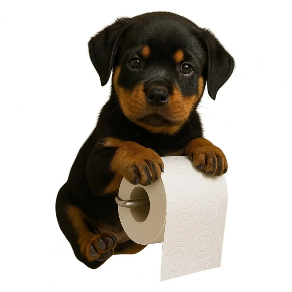 

Resin Dog Toilet Paper Holder Decorative Space Saving Roll Paper Organizer Easy Installation Multifunctional