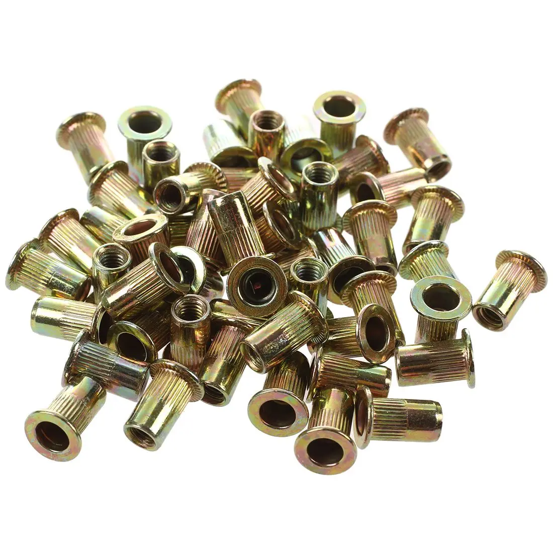 

50 pcs M10/M12/M8/M5/M6/M4/M4 Flat Head Rivet Nut Furniture Decoration Instrument (M4)