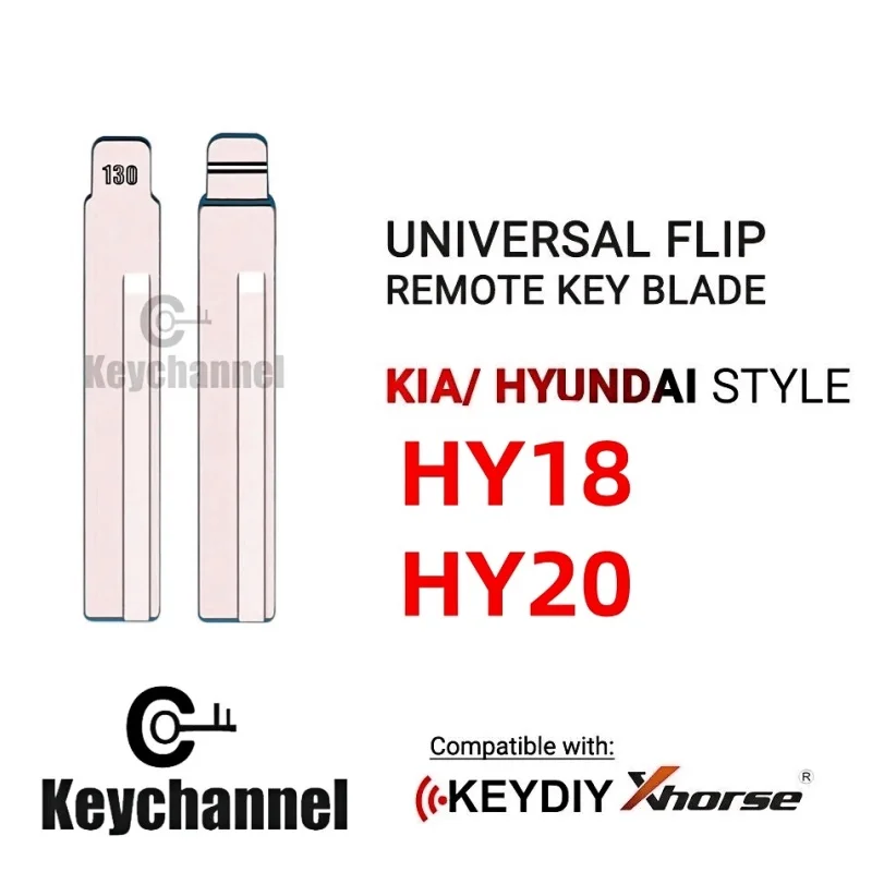 10pcs HY18 Car Flip Key Blade Lishi HY20 KD Remote Key Blank 130# for Hyundai Santa Fe Kia Sorento for KEYDIY VVDI Xhorse Remote