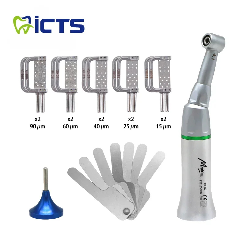 

Dental 4:1 Orthodontic Contra Angle Handpiece with 10 IP Strips - Slow Speed, Push Button, Bending Machine, Electri-Powered