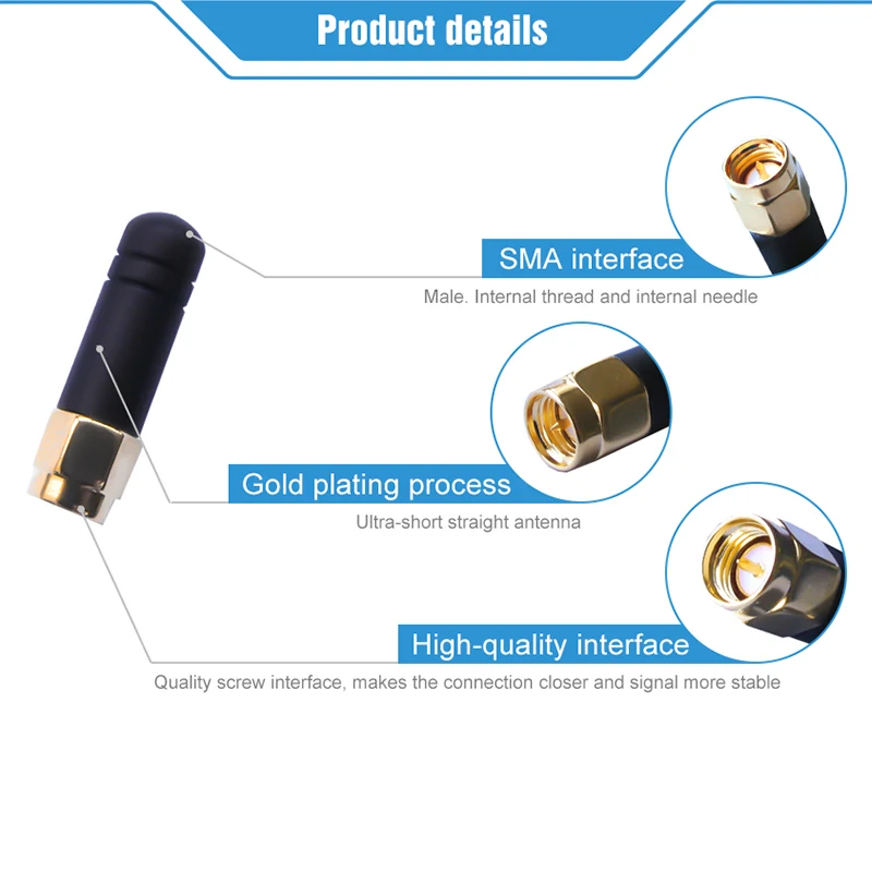 2 unids/lote 2,4G 5,8G CDEBYTE antena de goma interfaz de SMA-J 2dBi para módulo inalámbrico industria inteligente 2,4G serie de goma