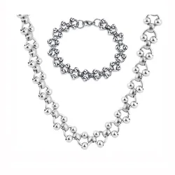 New Hip Hop Tricycle DIY Chain Necklace Bracelet Set for Women Men Personality 316L Stainless Steel Jewelry Vacation Kpop