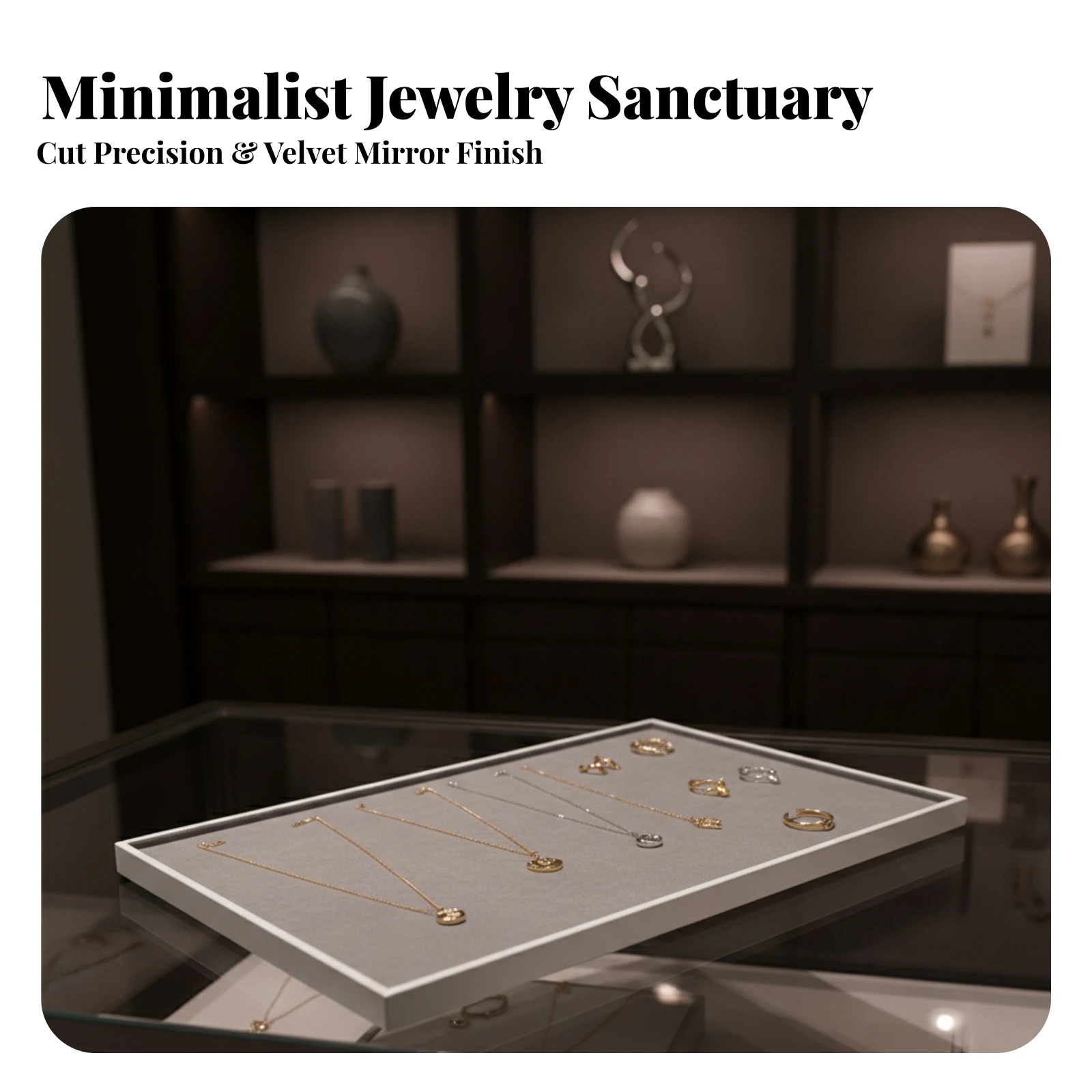 Jewelry Display Tray Rectangular Velvet Display Tray Velvet Jewelry Board Flat Slim for Jewelers, Vanity