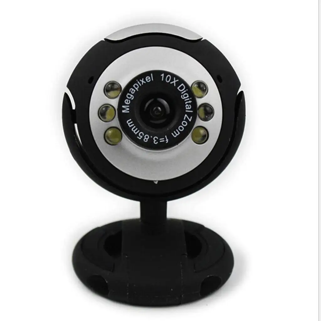 USB 2.0 Webcam 10X Clip-on Computer Web Camera with Microphone for PC Video Live Streaming Conference Gaming Plug and Play