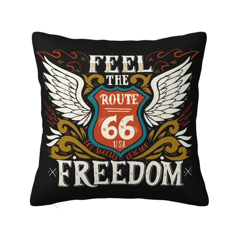 Feel The Freedom Route 66 Throw Pillow Covers Decoration 3D Printing Sofa Chair Cushion Cover Polyester  Pillowslip Dakimakura