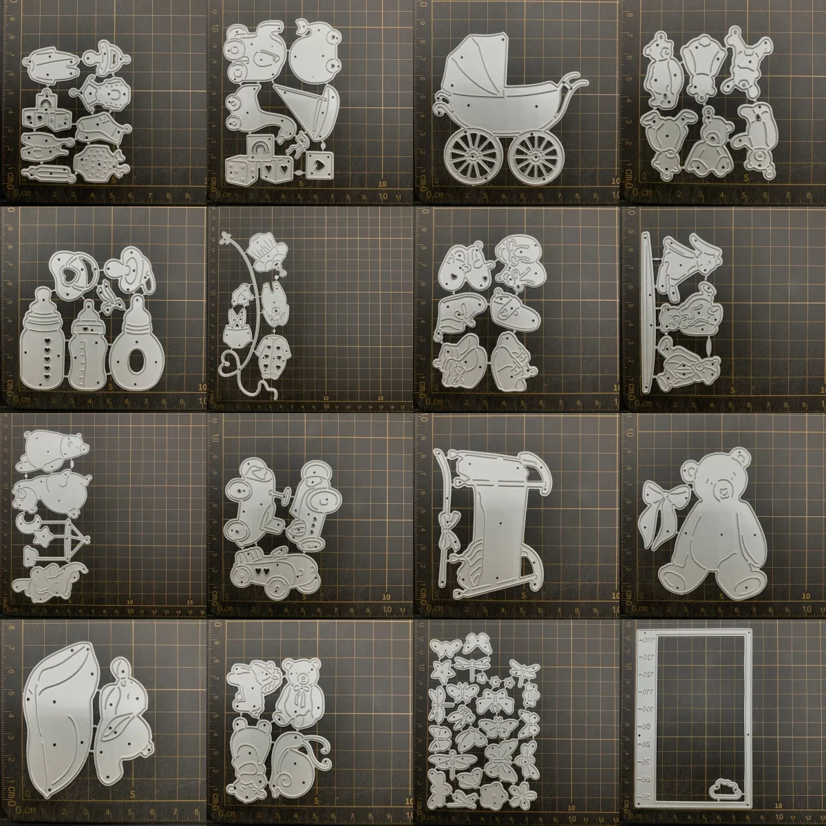 16 kinds Stroller Child Toy Metal Cutting Dies Stencils For DIY Scrapbooking Decorative Embossing Handcraft Die CutsTemplate