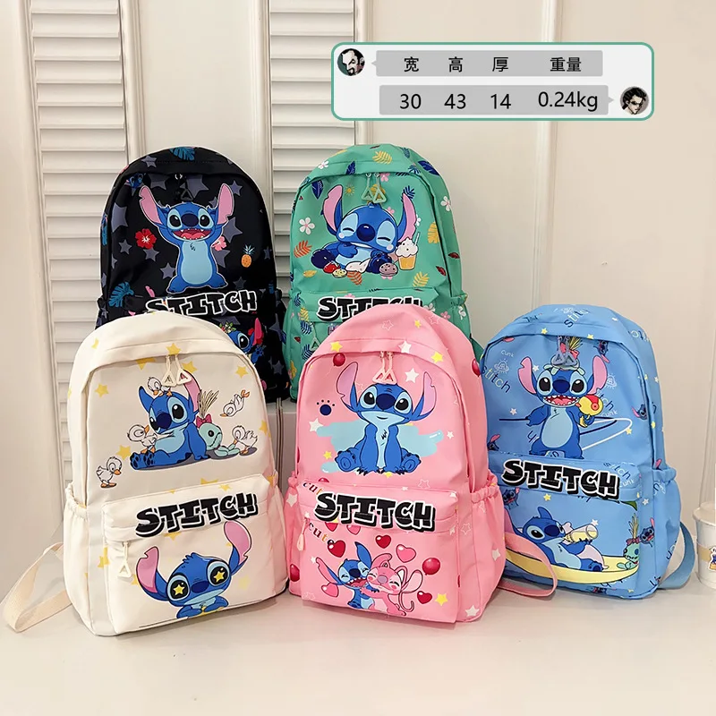 

Stitch Nylon Backpack Cartoon Print Daypack for School Light Travel Fashion Backpack for Kids And Girls