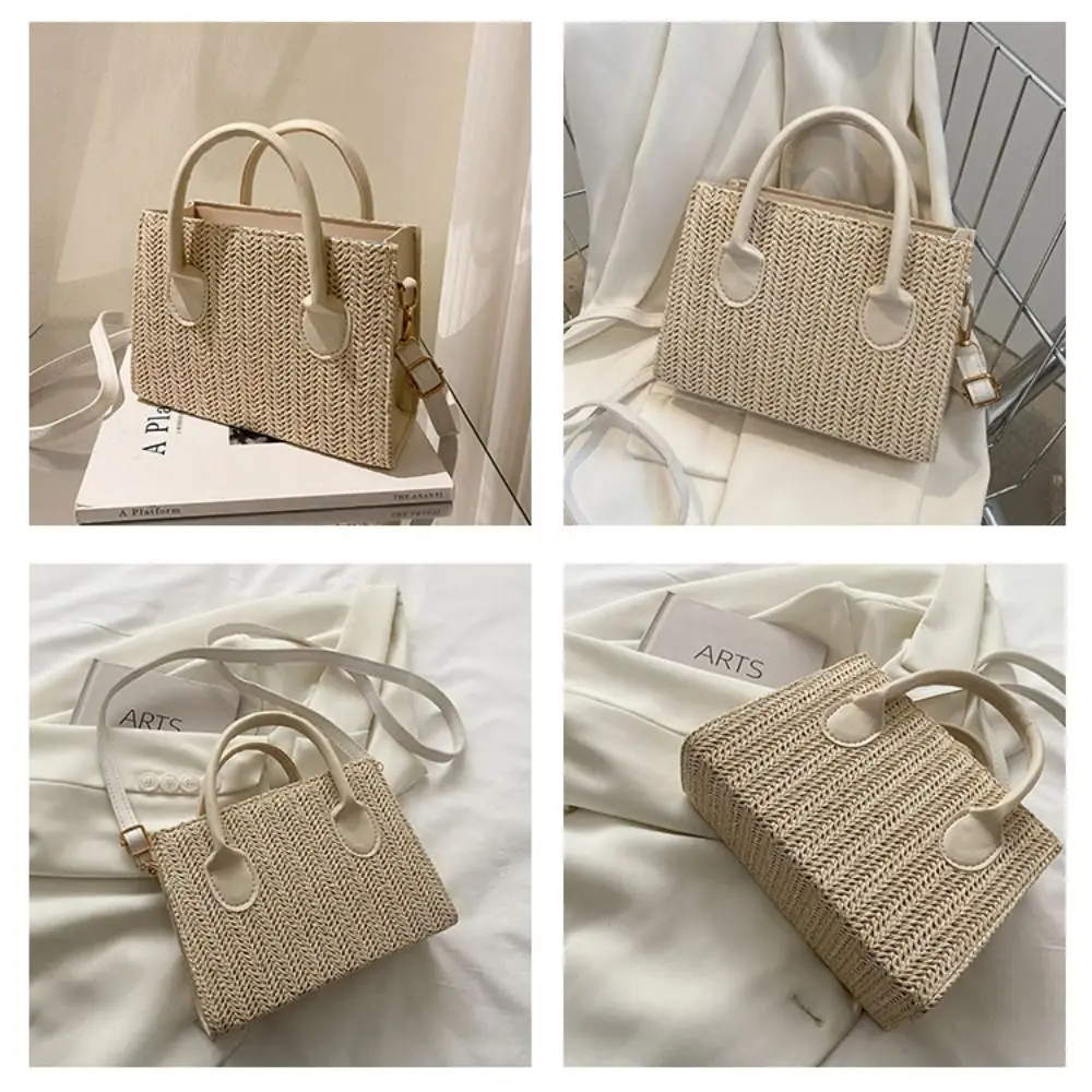 Casual Straw Woven Crossbody Shoulder Bags Women Summer Rattan Beach Bags Lady Travel Small Purses Handbags