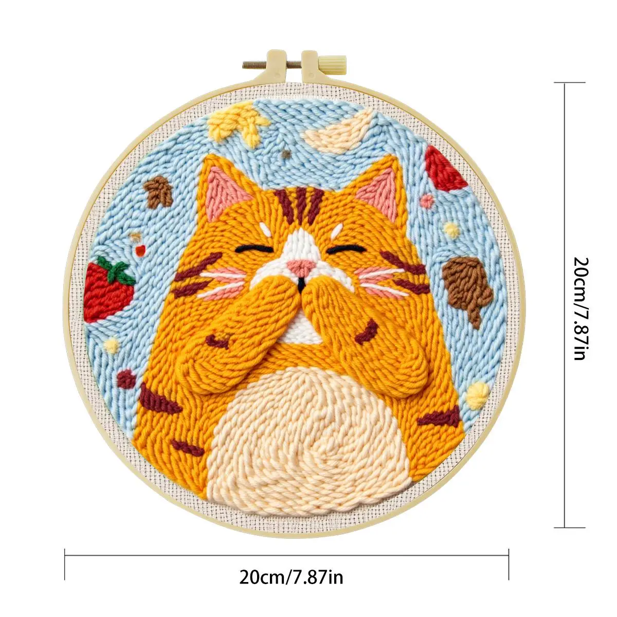 20X20CM/7,87 Zoll Tier - Katze Stanznadel-Stickset, Stickerei-Kit, gestrickte Stickerei, DIY, handgemachtes Geschenk, Heimdekoration – Detail 2