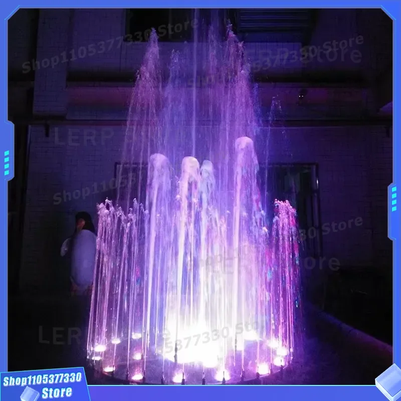 Mini Outdoor Water Music Fountain Small Desktop Decoration LED Light Show Home Garden Party Gift Novelty Gadget for Kids