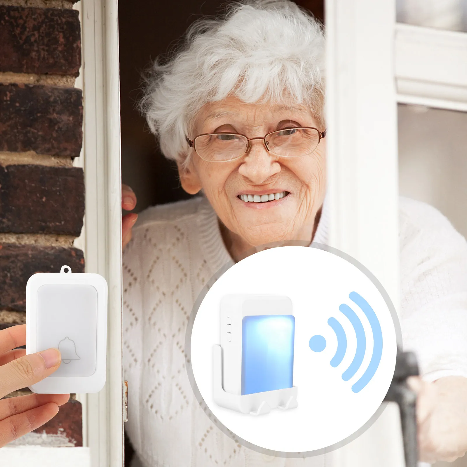 

Комплект беспроводной системы экстренного вызова для пожилых людей: громкая звуковая и световая сигнализация для дома, кухни, туалета, лестниц. Пейджер для опекунов.