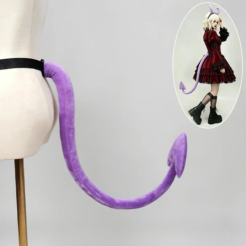 Devil Horns Headband Fake Tail Set Demon Vampire Cosplay Costume Accessories Halloween Party Dress Up Prop, Unisex Girl Gift New 4