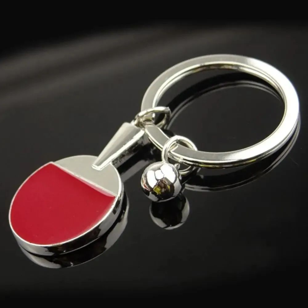 Keychain Pingpong Bat Ball Table Tennis Racket Keychains Car Keyring Decor Creative Ping Bat Key Chain Souvenir Gift