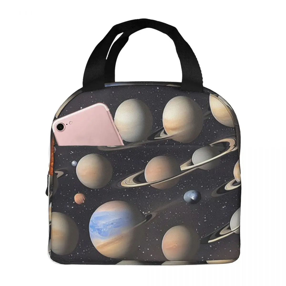 Solar System Space Planets Universe Lunch Bags Insulated Bento Box Lunch Tote Picnic Bags Thermal Bag for Woman Girl School