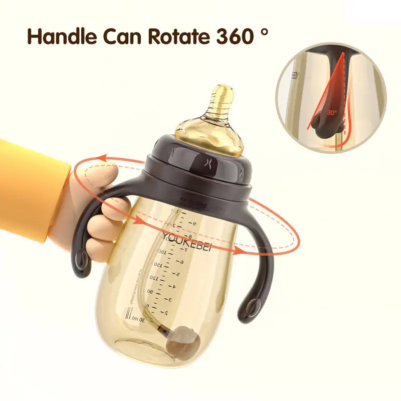 

Youkebei 300ML Baby Feeding Bottle Children with Gravity Ball Learning Cup 1-4 Years Kids Water Cup Multifunctional Baby Bottle