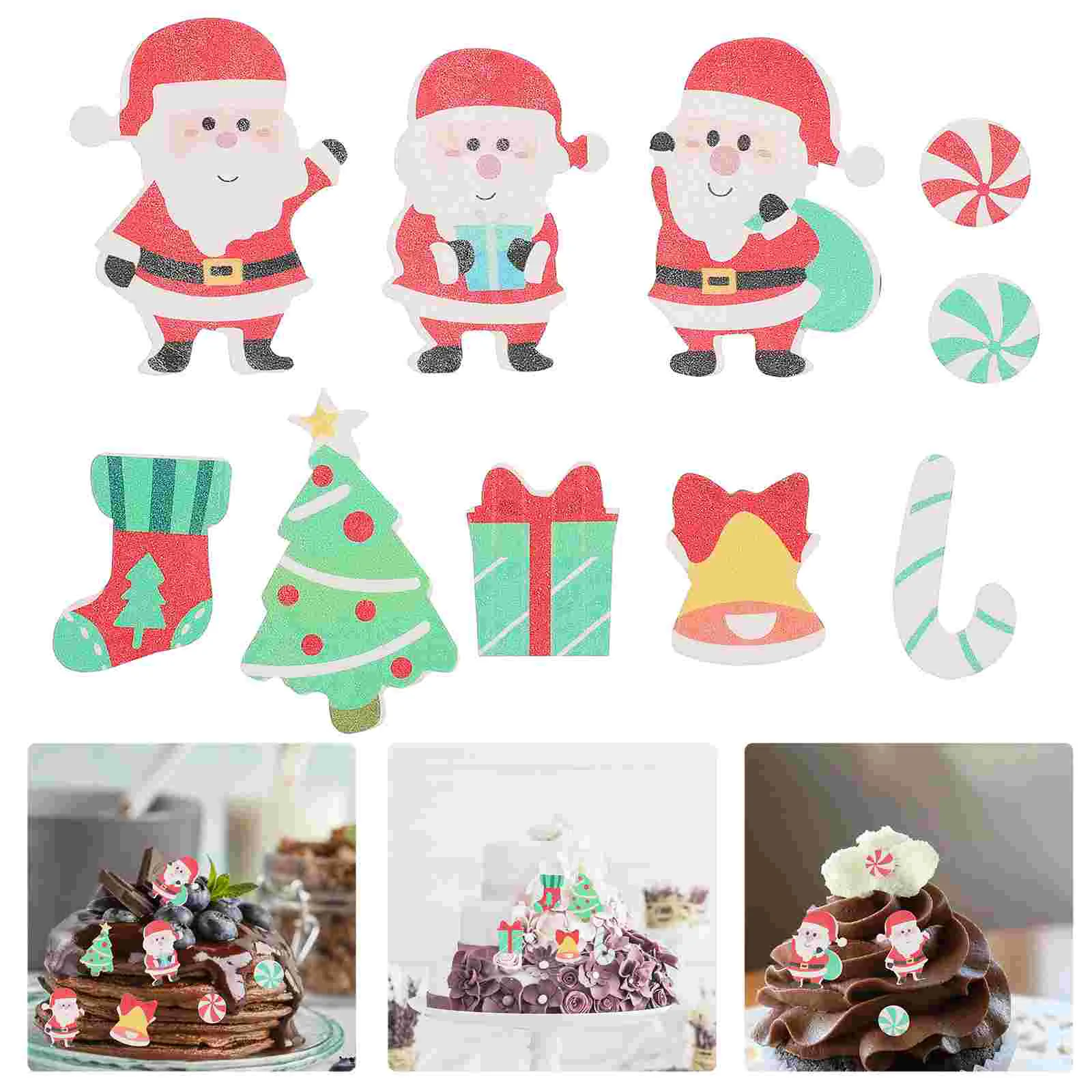 100 Pcs Birthday Decor Paper Decorations Cake DIY Accessory Snowman Topper