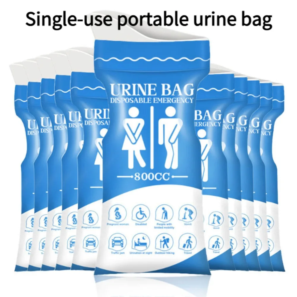 10Pcs 800CC Disposable Urine Bags, Unisex Portable Emergency Travel Pee & Vomit Bags for Outdoor Use - view 3
