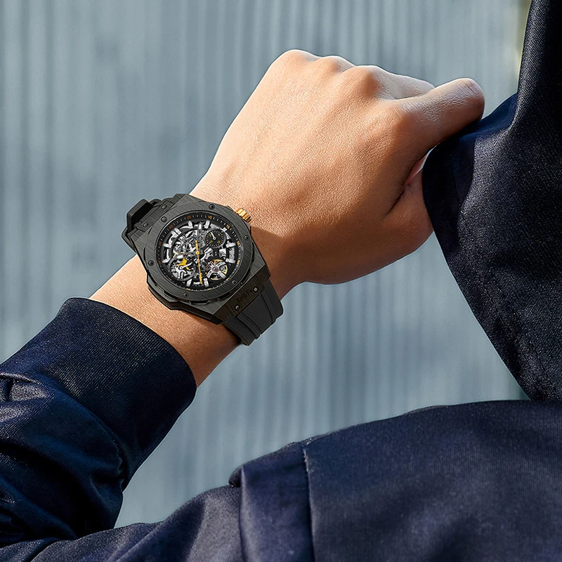 Reloj WM, reloj chino Kung Fu, reloj mecánico completamente automático, reloj de negocios a la moda, reloj Welly Merck WM128M