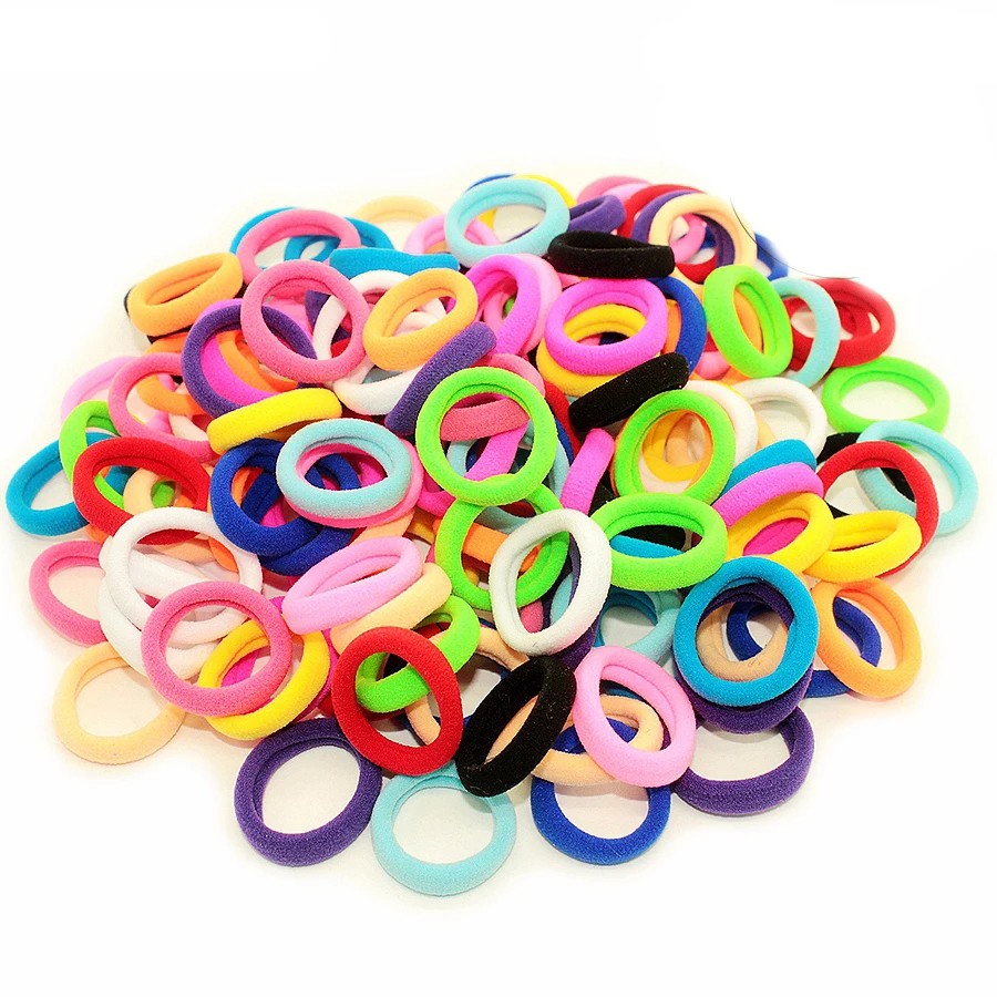 60pcs/Set Elastic Hair Bands Girls Hair Accessories Colorful Nylon Headband Kids Ponytail Holder Scrunchie Ornaments Gift