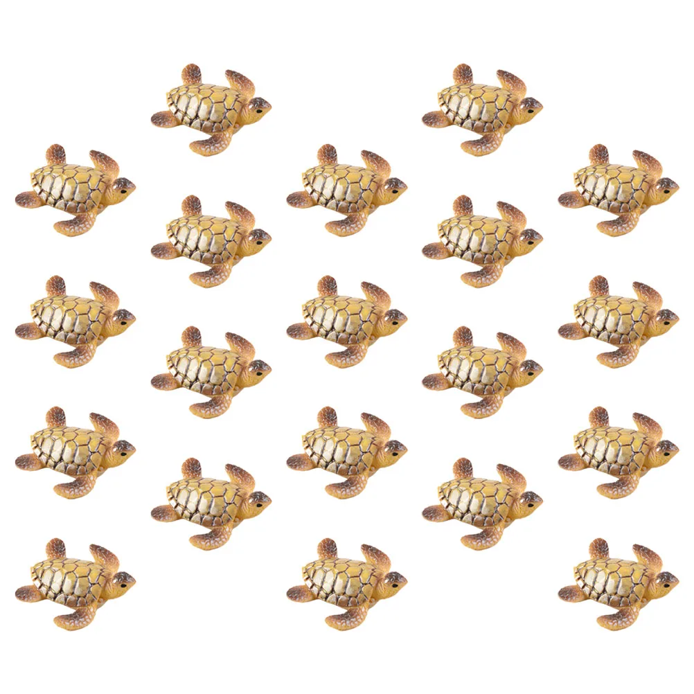 

20pcs Resin Tortoise Figurines Mini Statue Decoration Imitation Succulent Plants Ornament Tiny Figures Sculpture