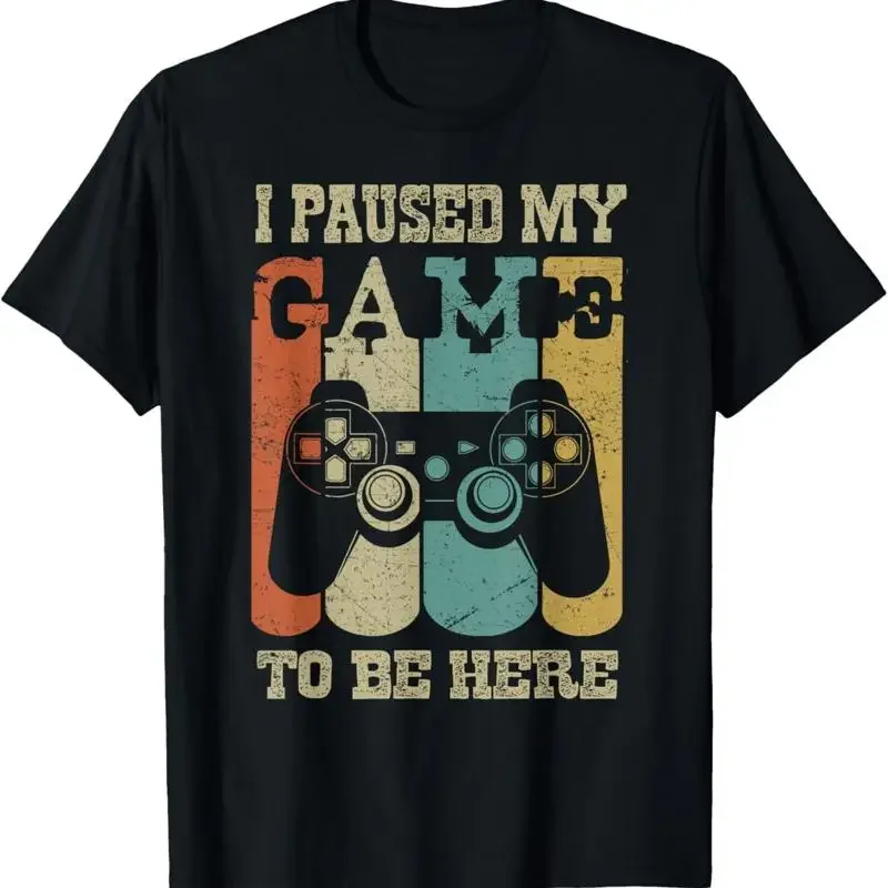 GAMING 365 Retro I Paused My Game To Be Here Gamer Vintage T Shirt