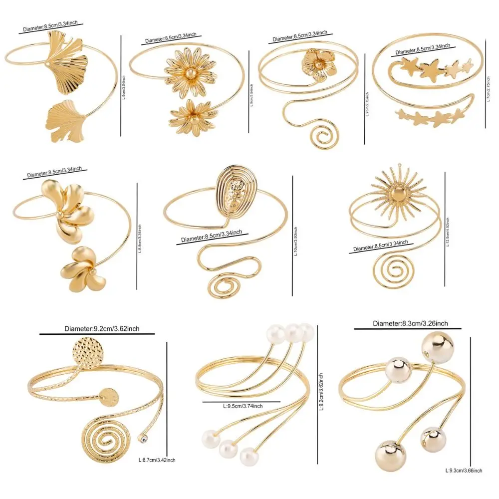 Гламурный металлический браслет на руку, многостильный регулируемый браслет с цветком, модный широкий открытый браслет в стиле ретро для вечеринки