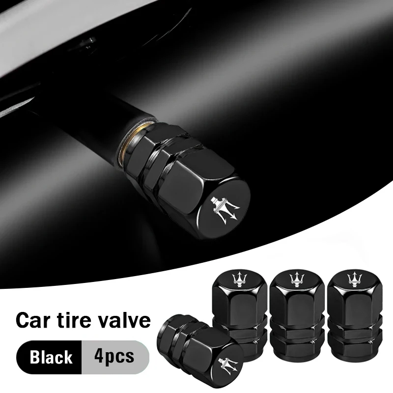 4/8 Uds cubierta de vástago de válvula de neumático de rueda de coche accesorios de tapa a prueba de polvo para Maserati Levante Ghibli MC20 Grecale Quattroporte GranTuris
