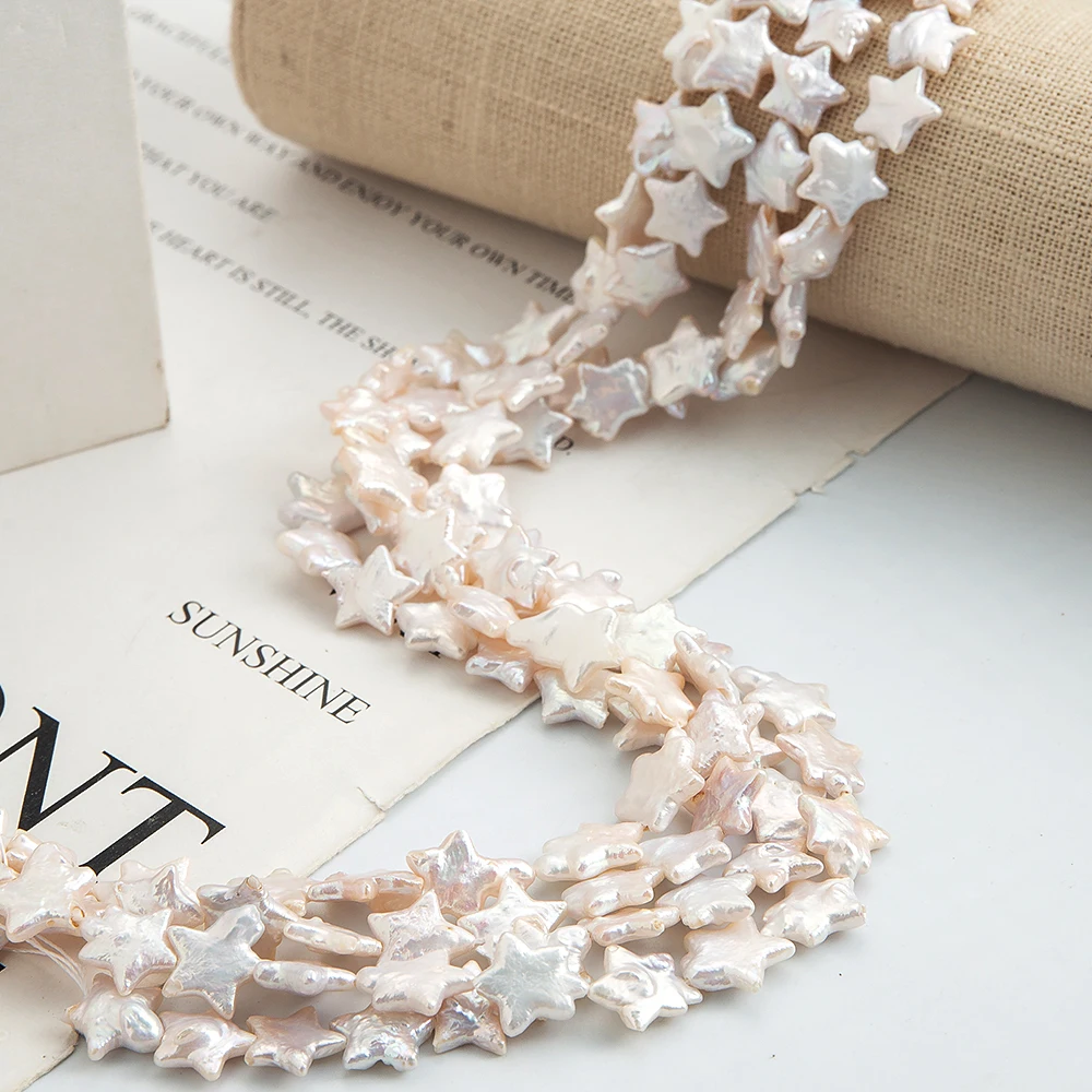 

Natural Baroque Freshwater Pearl Star Pentagram Jewelry Handmade Making DIY Pendant Bracelet Necklace Alien Perforated Beads