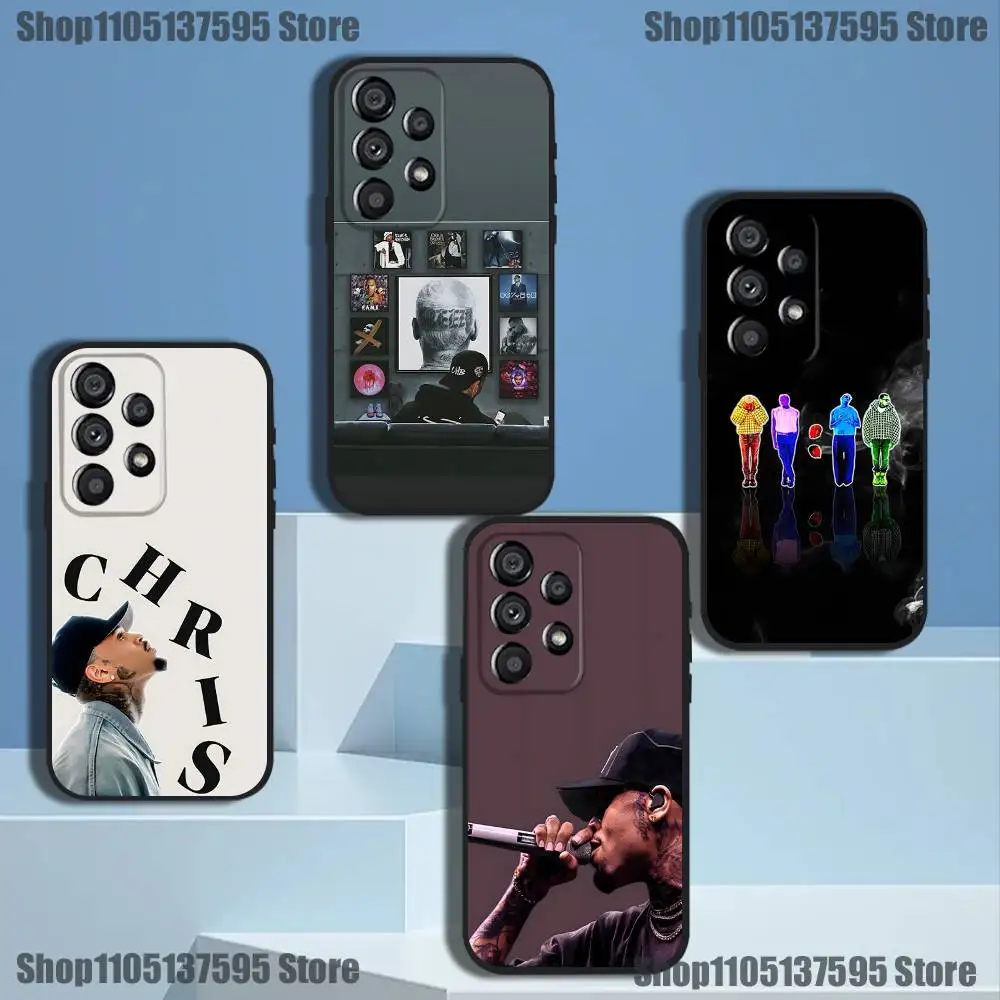 

Hot C-Chris B-Brown Singer Phone Case For Samsung Galaxy A20,A21s,A22,A31,A32,A52,A53,A72,73,A80 Soft Black Cover