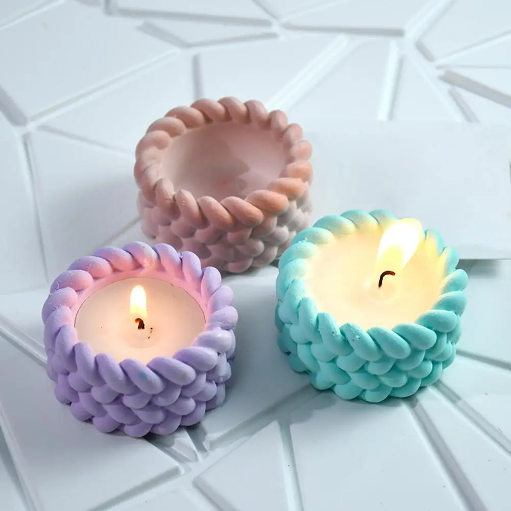 Diy Home Decor Mold Flexible Silicone Mold for Hemp Rope Candle Cup Succulent Flower Pot Diy Crafts Easy Demolding for Home