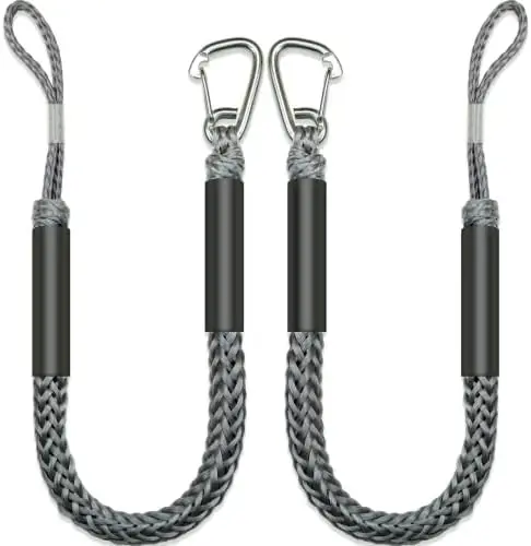 

Премиальные банджи-шнуры длиной 4 фута с зажимом из нержавеющей стали 316 для гидроциклов, SeaDoo, WaveRunner, каяков, понтонов