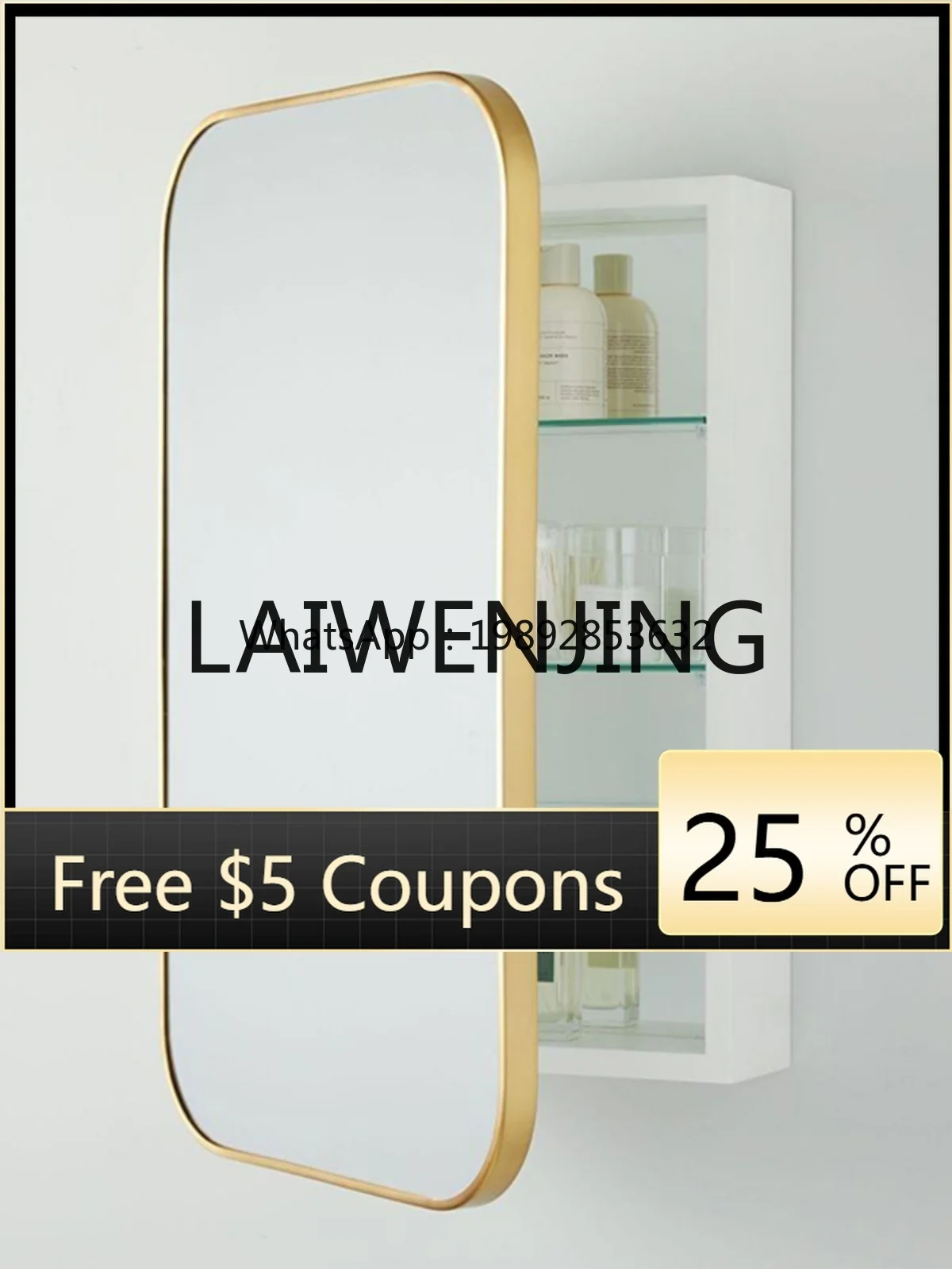 

YS6Customized Bathroom Mirror Cabinet Separate Wall-Mounted Wash Mirror Belt Paper Extraction Mouth