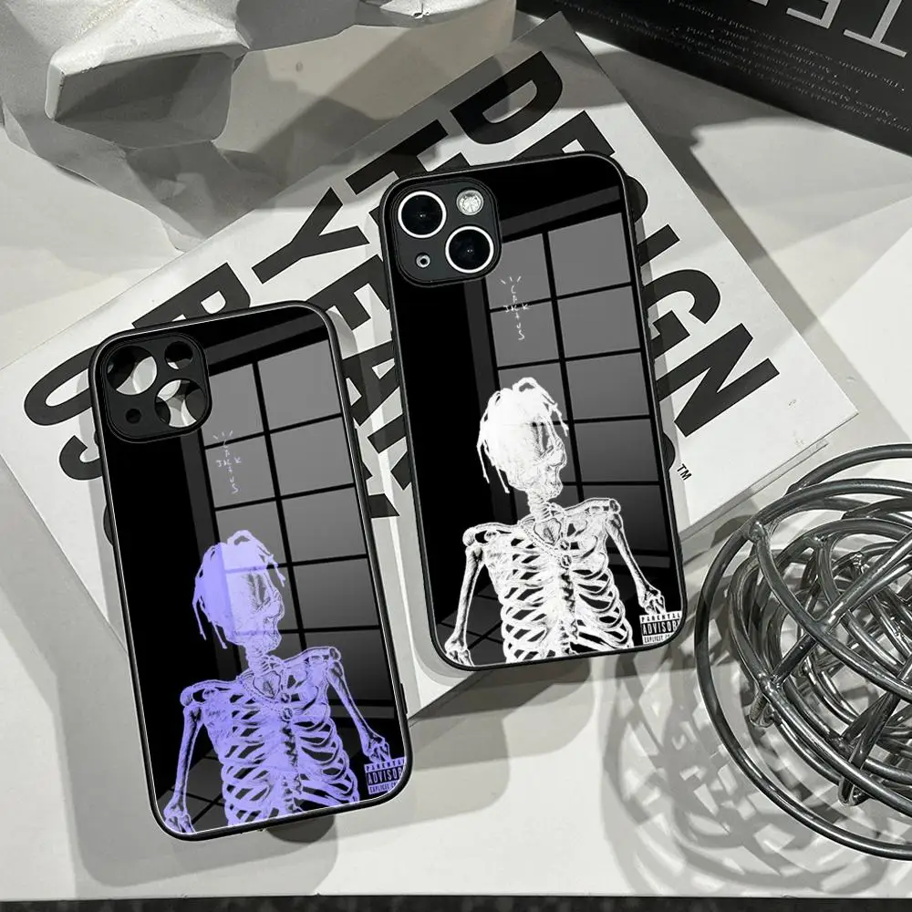 HD TRAVIS CACTUS JACK SCOTT Phone Case For IPhone 17 12 13 14 15 16Pro Max Plus Classic black soft shell Glass phone case