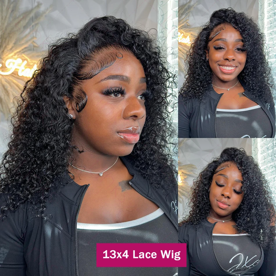 Curly Short Bob 200% HD 13X6 Lace Frontal Human Hair Deep Water 13X4 Lace Front Wig Water Wave 5x5 Water Wave Lace Closure Wig