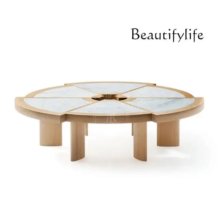 N الشمال الخشب الصلب مضفر الروطان طاولة القهوة الصينية الجديدة على شكل مثلث الربط الروطان سطح طاولة شاي بسيطة #5