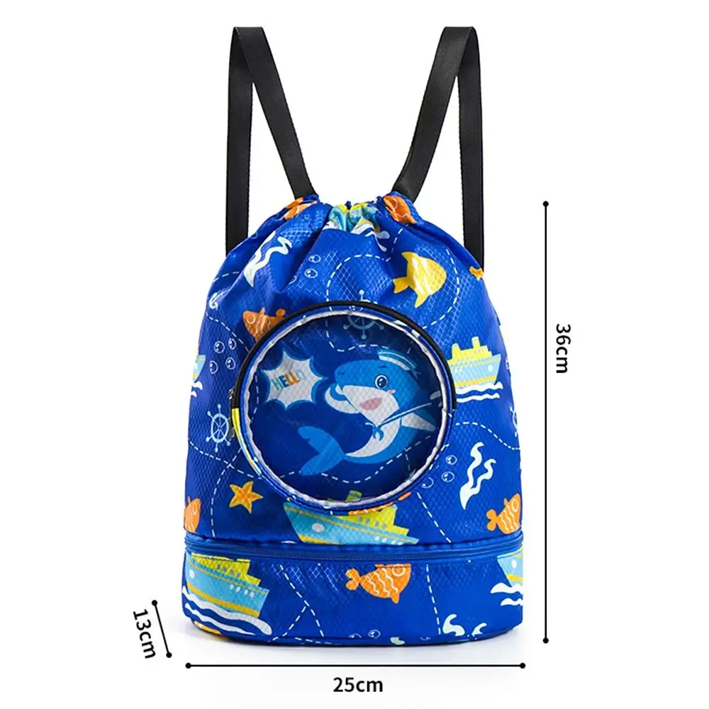 Dry Wet Separation Kids Drawstring Beach Bag Waterproof Adjustable For Sport Swimming Travel Fitness Beach Swim Bag For Kids