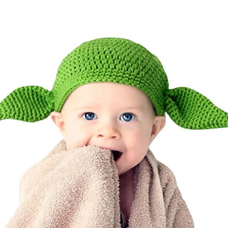 Newborn Baby Green Braids Cap Photography Costume Handmade Knitted Infant Photographic Clothes Baby Boy Girl Photoshoot Outfit