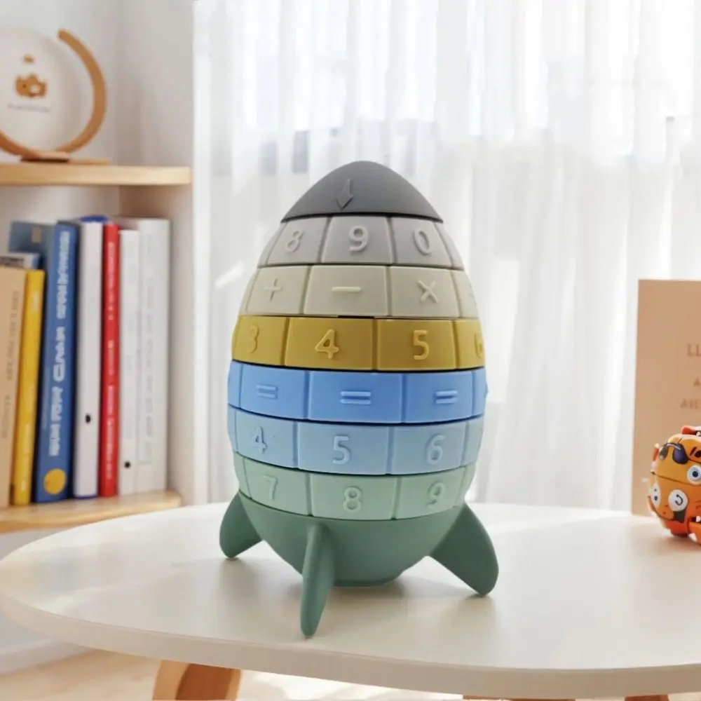 

Ferrule Rocket Stacking Toy Montessori Toy Rotating Rainbow Revolving Ring Tower Stackable Rainbow Tower